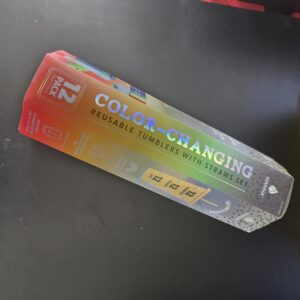 Mainstays Color-Changing Reusable Tumblers Set with Straws 12oz 12-Pack