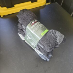 Kirkland Signature Merino Wool Crew Socks Men's 10-13 Black/Grey 4 Pairs