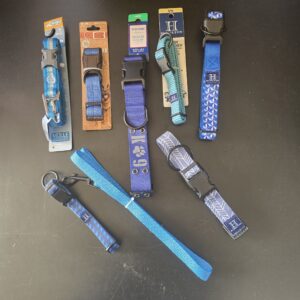 Kurgo Top Paw Hamilton Nylon Dog Collars & Leash Set Adjustable Blue 8pc