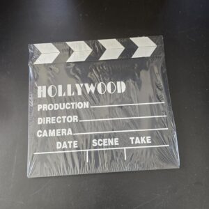 Hollywood Style Film Clapperboard Black and White Movie Production Prop